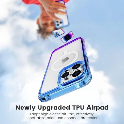 حافظة Mkeke مغناطيسية مصممة لهاتف iPhone 14 Pro مع Magsafe [حماية من السقوط من الدرجة العسكرية] [غير صفراء] حافظة هاتف مضادة للصدمات لهاتف Apple iPhone 14 Pro 2022 أرجواني أزرق in Kuwait