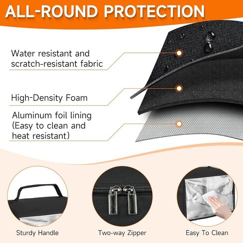 Toaster Cover 4 Slice with Aluminum Foil Lining and Base Compatible with Cuisinart/BELLA/Black and Decker,Cover Only,Black in Kuwait