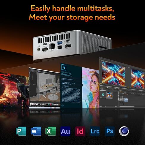 كمبيوتر صغير GEEKOM AE8 Ryzen 9 8945HS(8C/16T، حتى 5.2 جيجا هرتز) Windows 11 Pro AI كمبيوتر مكتبي صغير 32 جيجابايت DDR5 1 تيرابايت PCIe4.0 SSD 8K أجهزة كمبيوتر صغيرة AMD Radeon 780M/USB 4/WiFi 6E/BT5.2/Gigabit إيثرنت in Kuwait