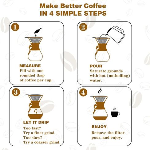 Pour Over Coffee Maker with Reusable Stainless Steel Drip Filter, Lead-Free Borosilicate Glass Coffee Carafe with Modern Wooden Collar for 1-2Cup, Circular Clear (400ml/13.5oz) in Saudi Arabia