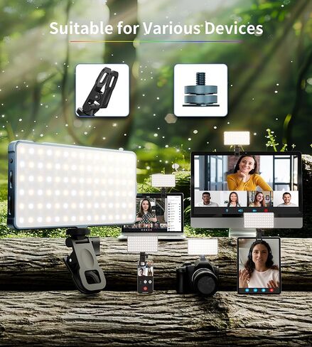 ضوء سيلفي، 135 مصباح هاتف LED مع حذاء معدني ومشبك، 4000 مللي أمبير قابلة لإعادة الشحن 360 درجة لون كامل 21 مشهدًا RGB ضوء فيديو للهواتف، iPhone، أجهزة الكمبيوتر المحمولة، الكاميرات، السيلفي، مؤتمرات الفيديو، TikTok in Kuwait