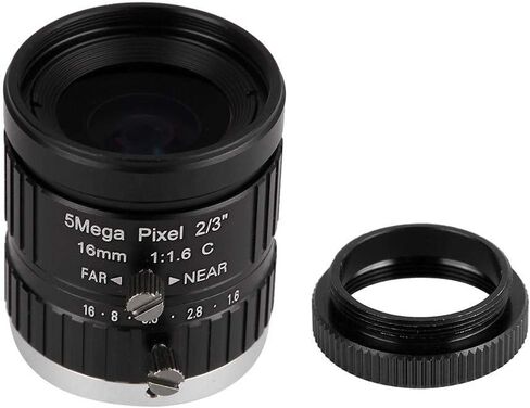 Manual Lens, 16mm 5MP Varifocal Lens C Interface 2/3 Industrial Lens for Surveillance Security Camera and CCTV Camera in Saudi Arabia
