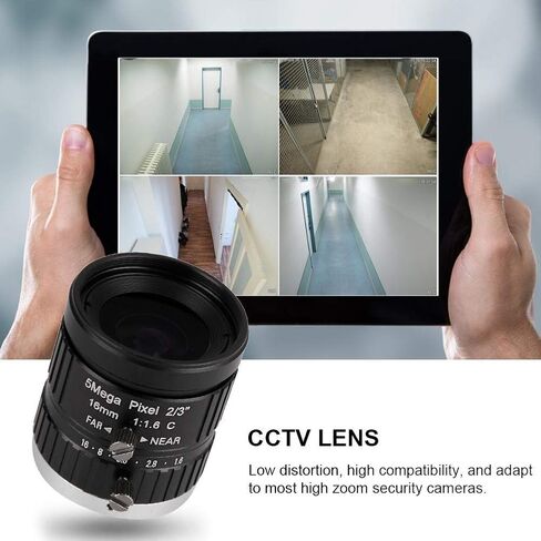 Manual Lens, 16mm 5MP Varifocal Lens C Interface 2/3 Industrial Lens for Surveillance Security Camera and CCTV Camera in Saudi Arabia