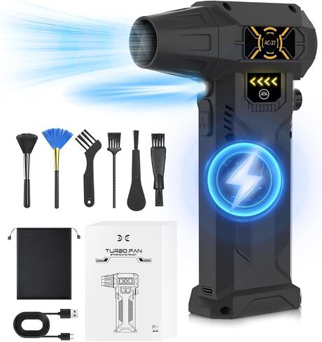 Compressed Air Duster-150000RPM Electric Air Duster with LED Light, Keyboard and PC Clean, Rechargeable Cordless High-Speed Air Blower, Replace Compressed Air Cans,Jet Dry Blower for Outdoors,Car,Home in Saudi Arabia