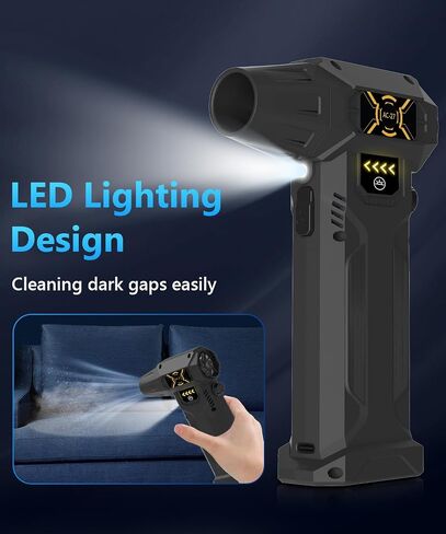 Compressed Air Duster-150000RPM Electric Air Duster with LED Light, Keyboard and PC Clean, Rechargeable Cordless High-Speed Air Blower, Replace Compressed Air Cans,Jet Dry Blower for Outdoors,Car,Home in Saudi Arabia