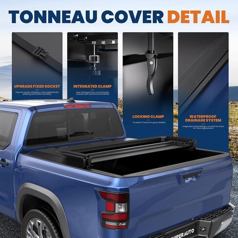6 FT Soft 3-Folding Tonneau Cover Compatible for 2005-2024 Nissan Frontier Fleetside Truck Bed Cover Waterproof On Top Tri Fold 72inch in Saudi Arabia