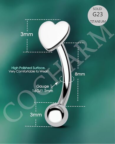 cocharm 16 جرام التيتانيوم الرخ الأقراط للنساء رجل شقة الأعلى الرخ المجوهرات g23 التيتانيوم 16 جرام الجراحية الصلب الرخ الحاجب ثقب المجوهرات 8 ملليمتر الخيوط الحاجب خواتم الحاجب الحديد العمودي labret مسمار in Kuwait