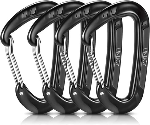 Unijoy Carabiner Clips شديدة التحمل: 12KN 18KN خفيفة الوزن Wiregate Caribiniers - حلقة D-Ring Caribeaner للتخييم والمشي لمسافات طويلة in Kuwait