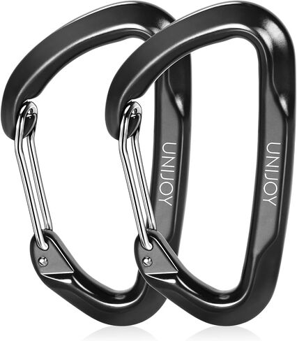 Unijoy Carabiner Clips شديدة التحمل: 12KN 18KN خفيفة الوزن Wiregate Caribiniers - حلقة D-Ring Caribeaner للتخييم والمشي لمسافات طويلة in Kuwait