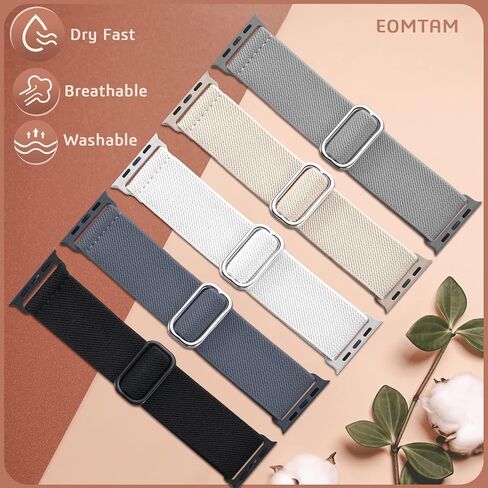 5 Pack Stretchy Nylon Straps Compatible for Apple Watch Band 38mm 40mm 41mm 42mm 44mm 45mm 46mm 49mm for Women Men,Elastic Cloth Sport Wristbands for iWatch Series 10 9 8 SE 7 6 5 4 3 Ultra 2/1 in Saudi Arabia