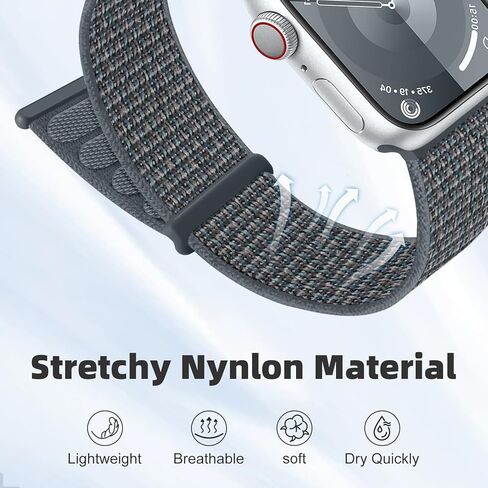 حزام رياضي متوافق مع أحزمة ساعة Apple للرجال 44 مم 46 مم 45 مم 49 مم 42 مم 38 مم 40 مم 41 مم للنساء، أشرطة نايلون مضفرة قابلة للتمدد لسلسلة iWatch 10/9/8/7/6/5/4/3/2/1/SE/ الترا in Kuwait