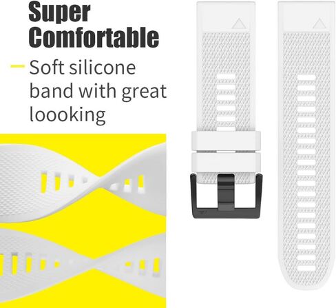 ANCOOL لـ Fenix ​​5/Fenix ​​6/Fenix ​​7 Band 22mm سوار ساعة سيليكون لـ Fenix ​​8 Fenix ​​E 47mm/Fenix ​​5 Plus/Fenix ​​6 Pro/Fenix ​​7 Pro/Forerunner 935 (أسود) in Kuwait