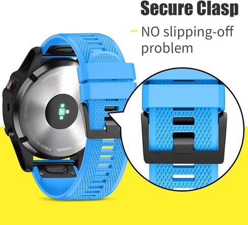 ANCOOL لـ Fenix ​​5/Fenix ​​6/Fenix ​​7 Band 22mm سوار ساعة سيليكون لـ Fenix ​​8 Fenix ​​E 47mm/Fenix ​​5 Plus/Fenix ​​6 Pro/Fenix ​​7 Pro/Forerunner 935 (أسود) in Kuwait