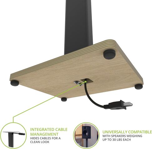 Kanto ST34P 34 بوصة حامل مكبر صوت أرضي عالمي لمكبرات صوت رف الكتب حتى 30 رطلاً (13.6 كجم) | صوت محسن | إدارة الكابلات المخفية | تصميم خالد، فولاذ أسود مع قاعدة من الخشب الرقائقي النهائي | زوج in Kuwait