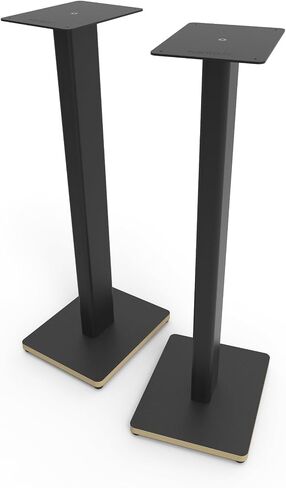 Kanto ST34P 34" Universal Floor Speaker Stands for Bookshelf Speakers up to 30 lbs (13.6kg) | Improved Sound | Hidden Cable Management | Timeless Design, Black Steel w/Finished Plywood Base | Pair in Saudi Arabia