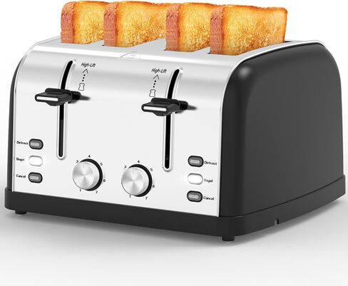 Toaster 4 Slice,Retro Stainless Steel Toater with 7 Shade Settings,Best Prime Toaster for Waffles, 4 Slice Wide Solt Toaster with 3 Mode,Bagels and More Lainsten Toaster T-527 toaster Ovens（Black-527） in Saudi Arabia