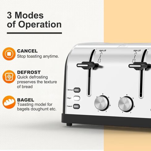 Toaster 4 Slice,Retro Stainless Steel Toater with 7 Shade Settings,Best Prime Toaster for Waffles, 4 Slice Wide Solt Toaster with 3 Mode,Bagels and More Lainsten Toaster T-527 toaster Ovens（Black-527） in Saudi Arabia