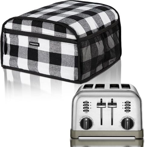 غطاء محمصة الخبز BAGSPRITE ذو 4 فتحات واسعة، غطاء فرن محمصة متوافق مع Cuisinart، غطاء خبز 4 شرائح، أغطية غبار محمصة مع جيوب بسحاب (الغطاء فقط) in Kuwait