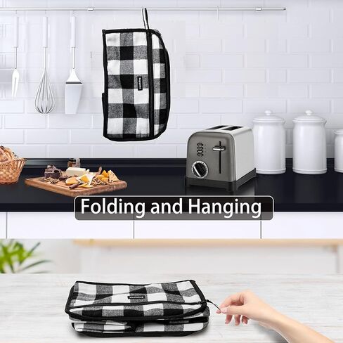 غطاء محمصة الخبز BAGSPRITE ذو 4 فتحات واسعة، غطاء فرن محمصة متوافق مع Cuisinart، غطاء خبز 4 شرائح، أغطية غبار محمصة مع جيوب بسحاب (الغطاء فقط) in Kuwait