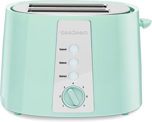 SEEDEEM Toaster 2 Slice, Extra Wide Slot Toaster, 7 Shade Settings, Bread Toaster with Cancel, Defrost, Reheat Function, Extra Wide Slots for Waffle or Bagel, Removable Crumb Tray, 750W, Retro Red in Saudi Arabia
