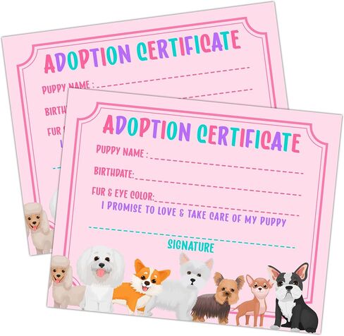 Pet Certificates of Adoption, 10 Pcs Watercolor Adoption Certificate, Adopt A Cat Certificate for Girl Boy, Kitten Party Supplies & Favors, Adoption Decorations for Pet Birthday Party -14 in Saudi Arabia