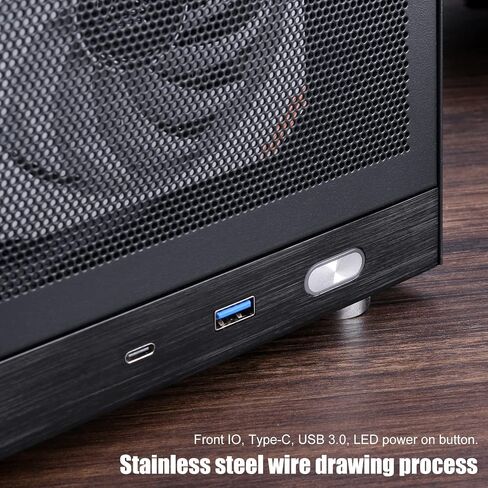 S300 - حقيبة ألعاب Mini-ITX PC - مدخل I/O USB 3.0 من النوع الأمامي - منفذ C - مصدر طاقة SFX 100-130 مم - نظام إدارة الكابلات - حقيبة كمبيوتر محمولة صغيرة الحجم من الألومنيوم Mini-ITX - أسود in Saudi Arabia