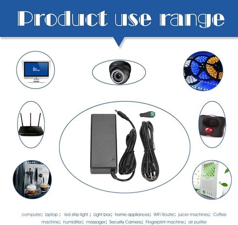 12V Power Supply 8A Transformer, AC100-240V Input 12VDC 8A Output Switching Adapter 100W LED Power Adapter for LED Strip Light,US Plug, UL Listed in Kuwait