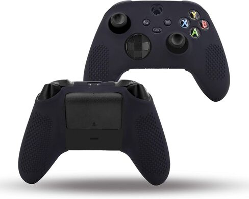 غطاء حماية لجهاز تحكم Xbox Series X/S من السيليكون مضاد للانزلاق SX وحدة تحكم - 8 قطع مقابض إبهام احترافية - أسود in Kuwait