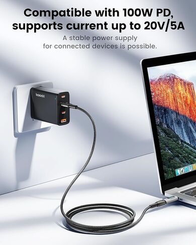 USB C Adapter, 2Pack 100W USB C Female to USB C Male Extension Adapter Type C Power Meter Tester with Digital Display for iPad Pro iPhone 15 Pro Max MacBook Pro Laptop (Grey) in Kuwait