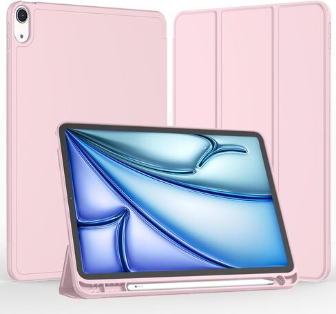 iMieet iPad Air 11 Inch Case M2 2024, iPad Air 5th/4th Generation Case 2022/2020 10.9 Inch with Pencil Holder, Trifold Stand Smart Case(Pink) in Saudi Arabia