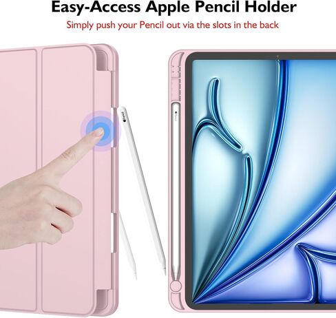 iMieet iPad Air 11 Inch Case M2 2024, iPad Air 5th/4th Generation Case 2022/2020 10.9 Inch with Pencil Holder, Trifold Stand Smart Case(Pink) in Saudi Arabia