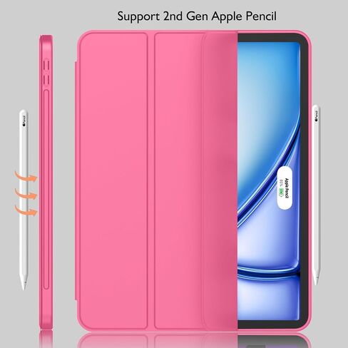 حافظة iMieet iPad Air 11 بوصة M4/M3/M2(2026/2025/2024)، حافظة iPad Air الجيل الخامس/4th 2022/2020 10.9 بوصة مع حامل قلم رصاص، حافظة ذكية بحامل ثلاثي الطي مع ظهر ناعم من مادة TPU (أسود) in Kuwait