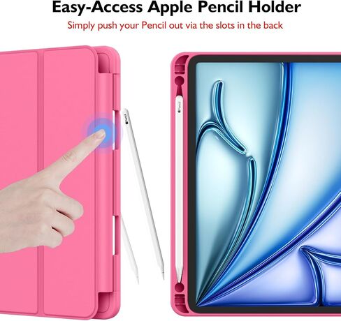 حافظة iMieet iPad Air 11 بوصة M4/M3/M2(2026/2025/2024)، حافظة iPad Air الجيل الخامس/4th 2022/2020 10.9 بوصة مع حامل قلم رصاص، حافظة ذكية بحامل ثلاثي الطي مع ظهر ناعم من مادة TPU (أسود) in Kuwait