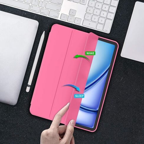 حافظة iMieet iPad Air 11 بوصة M4/M3/M2(2026/2025/2024)، حافظة iPad Air الجيل الخامس/4th 2022/2020 10.9 بوصة مع حامل قلم رصاص، حافظة ذكية بحامل ثلاثي الطي مع ظهر ناعم من مادة TPU (أسود) in Kuwait
