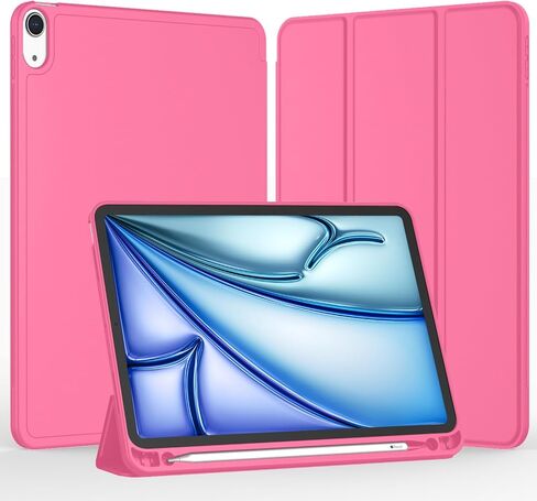 حافظة iMieet iPad Air 11 بوصة M4/M3/M2(2026/2025/2024)، حافظة iPad Air الجيل الخامس/4th 2022/2020 10.9 بوصة مع حامل قلم رصاص، حافظة ذكية بحامل ثلاثي الطي مع ظهر ناعم من مادة TPU (أسود) in Kuwait