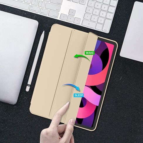 iMieet iPad Air 11 Inch Case M2 2024, iPad Air 5th/4th Generation Case 2022/2020 10.9 Inch with Pencil Holder, Trifold Stand Smart Case(Pink) in Kuwait