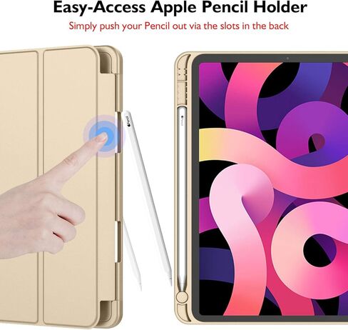 iMieet iPad Air 11 Inch Case M2 2024, iPad Air 5th/4th Generation Case 2022/2020 10.9 Inch with Pencil Holder, Trifold Stand Smart Case(Pink) in Kuwait