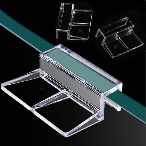 Hffheer 20Pcs Aquarium Glass Cover Clip Acrylic Universal Lid Clips for Rimless Aquariums Clear Color Acrylic Aquarium Glass Cover Holder(12mm) in Kuwait