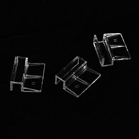 Hffheer 20Pcs Aquarium Glass Cover Clip Acrylic Universal Lid Clips for Rimless Aquariums Clear Color Acrylic Aquarium Glass Cover Holder(12mm) in Kuwait