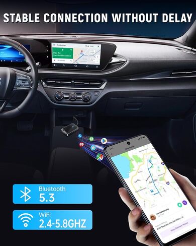 Android Auto Wireless Adapter for Factory Wired Android Auto Car, Instant Connection Converts Wired to Wireless, Wireless Android Auto Dongle Fit for Android 11+ & Cars from 2017(Pacific Blue Gray) in Saudi Arabia