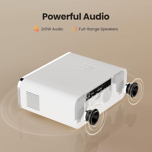 Mini Projector, Projector with Wifi 6 and Bluetooth 5.2, Portable HD1080P Home Video Projector with Auto Focus, Suitable for Family Gatherings, Various Festivals (White) in Saudi Arabia