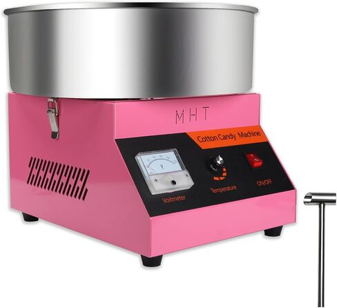 آلة حلوى القطن، آلة صنع حلوى القطن، كهربائية تجارية بقدرة 1000 واط مع وعاء من الفولاذ المقاوم للصدأ، مغرفة سكر، آلة خيط حلوى سريعة مثالية للأطفال وحفلات أعياد الميلاد في الخارج in Kuwait
