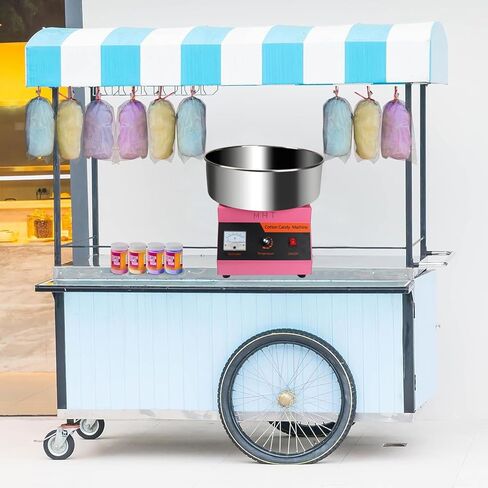 آلة حلوى القطن، آلة صنع حلوى القطن، كهربائية تجارية بقدرة 1000 واط مع وعاء من الفولاذ المقاوم للصدأ، مغرفة سكر، آلة خيط حلوى سريعة مثالية للأطفال وحفلات أعياد الميلاد في الخارج in Kuwait