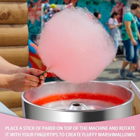 آلة حلوى القطن، آلة صنع حلوى القطن، كهربائية تجارية بقدرة 1000 واط مع وعاء من الفولاذ المقاوم للصدأ، مغرفة سكر، آلة خيط حلوى سريعة مثالية للأطفال وحفلات أعياد الميلاد في الخارج in Kuwait