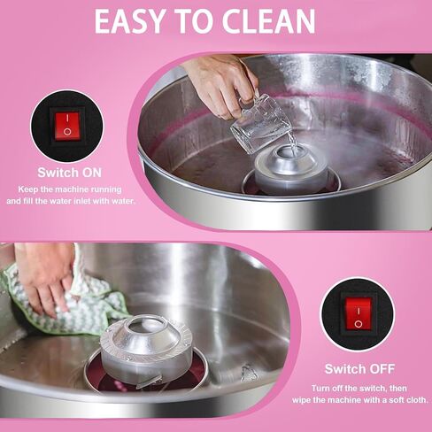 آلة حلوى القطن، آلة صنع حلوى القطن، كهربائية تجارية بقدرة 1000 واط مع وعاء من الفولاذ المقاوم للصدأ، مغرفة سكر، آلة خيط حلوى سريعة مثالية للأطفال وحفلات أعياد الميلاد في الخارج in Kuwait