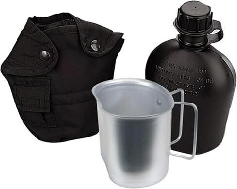 3PC Canteen KIT W/Cover &Aluminum Cup-Black in Saudi Arabia