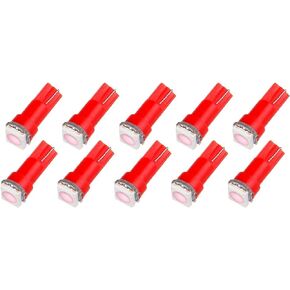 cciyu 10 Pack Blue T5 58 70 73 74 0.4W Dashboard Gauge 1-5050 SMD LED Wedge Light Bulbs (ice blue)