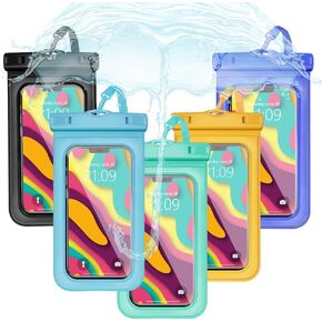 6 pcs Waterproof Phone Pouch Universal Phone Waterproof Case Compatible for iPhone 11 13 12 Max Pro XS Samsung Galaxy s22 s10 Up to 6.9", IPX8 Plastic Cell Phone Dry Bags