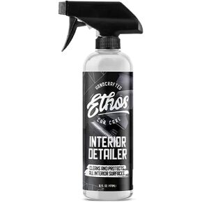 Ethos Interior Detailer - Easily Cleans and Protects All Interior Surfaces | Non Greasy Satin Finish With UV Protection and Odor Neutralizing Agents for Interior Care | Coconut Scented