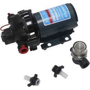 Sailingflo Water Pressure Diaphragm Pump Electric 12 Volt 60 PSI 7 GPM 5 Chamber with 1/2 Inch FNPT Ports Marine RV Boat Yacht Mini Motor